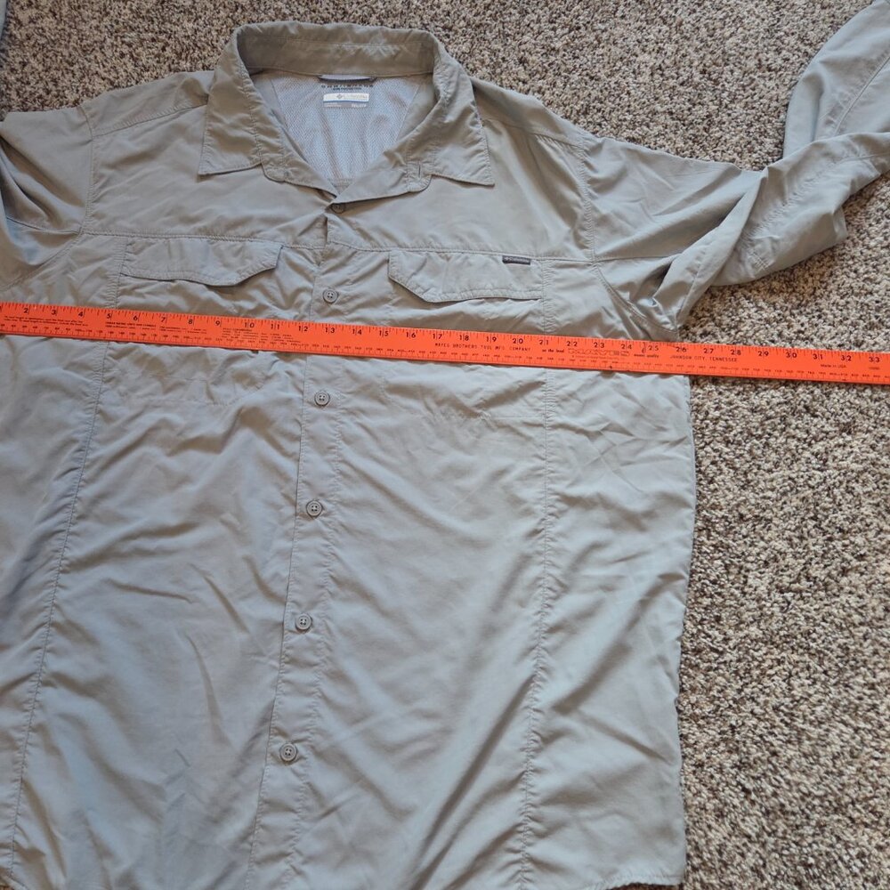 Columbia PFG Fishing Shirt Mens XXL Button Up Omni Shade Gray Long Sleeve Nylon - Picture 6 of 7